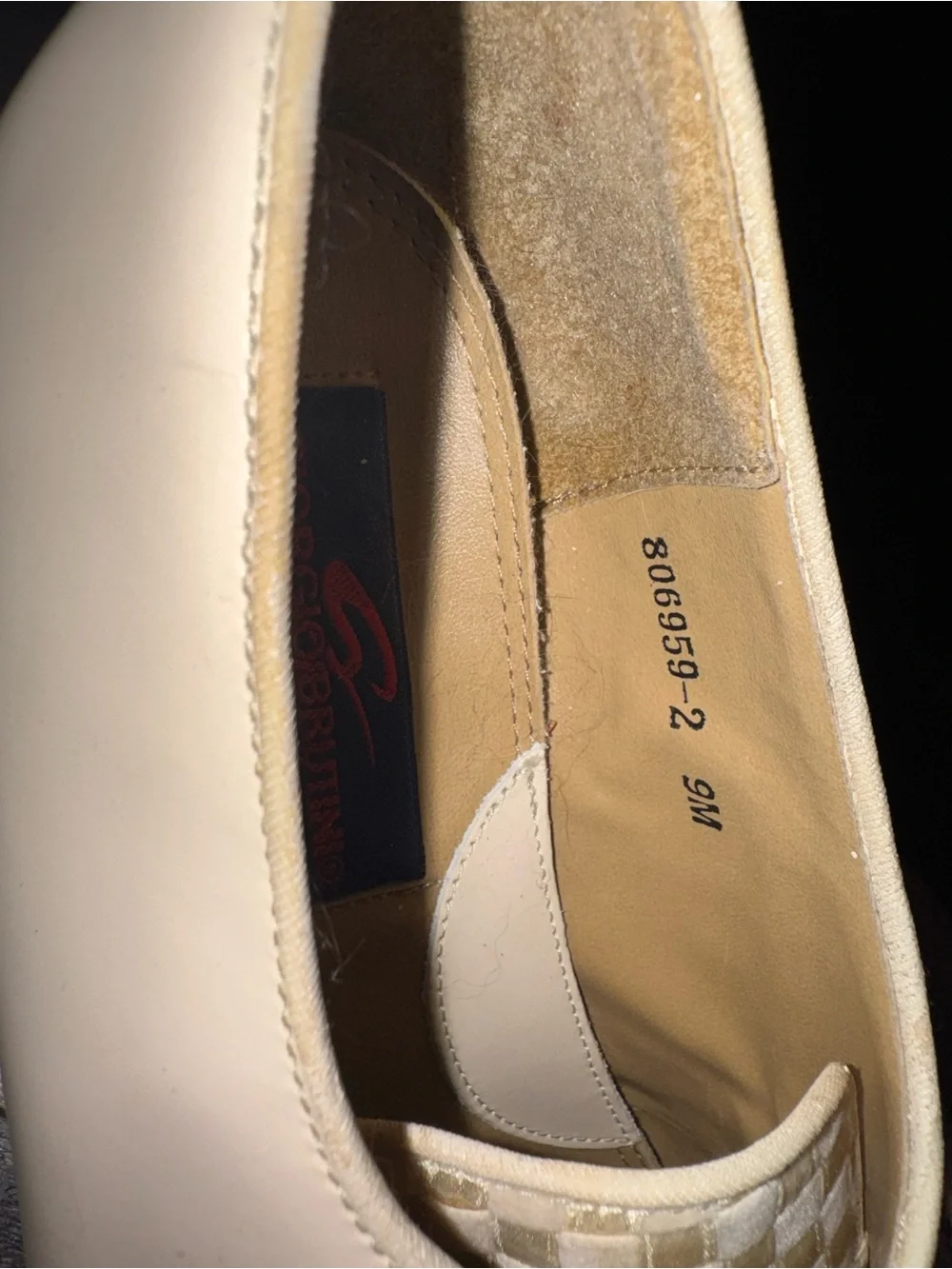 Giorgio Brutini Cream Woven Satin Lace-Up Oxfords